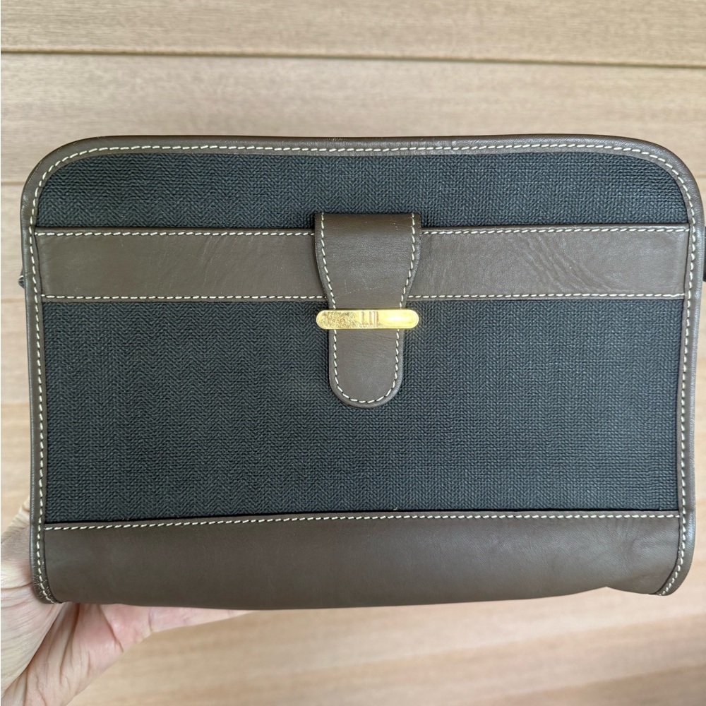Dunhill Black and Brown Clutch with Minimalist Elegance